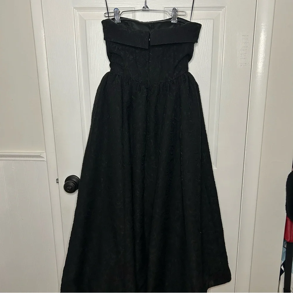 BHLDN Jacquard Strapless Basque-Waist Corset Fit & Flare Gown - Picture 11 of 16